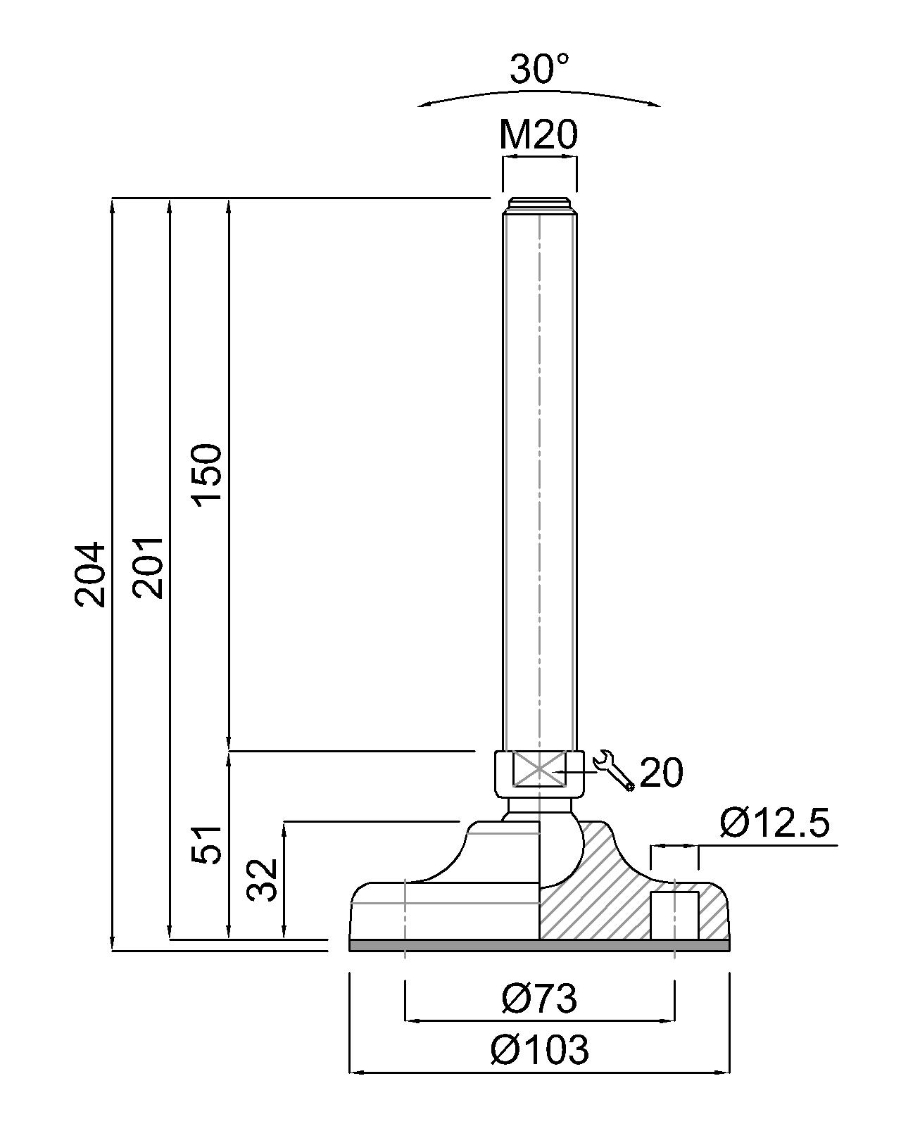 GIBLJIVI VIJAK M20x150/204mm c