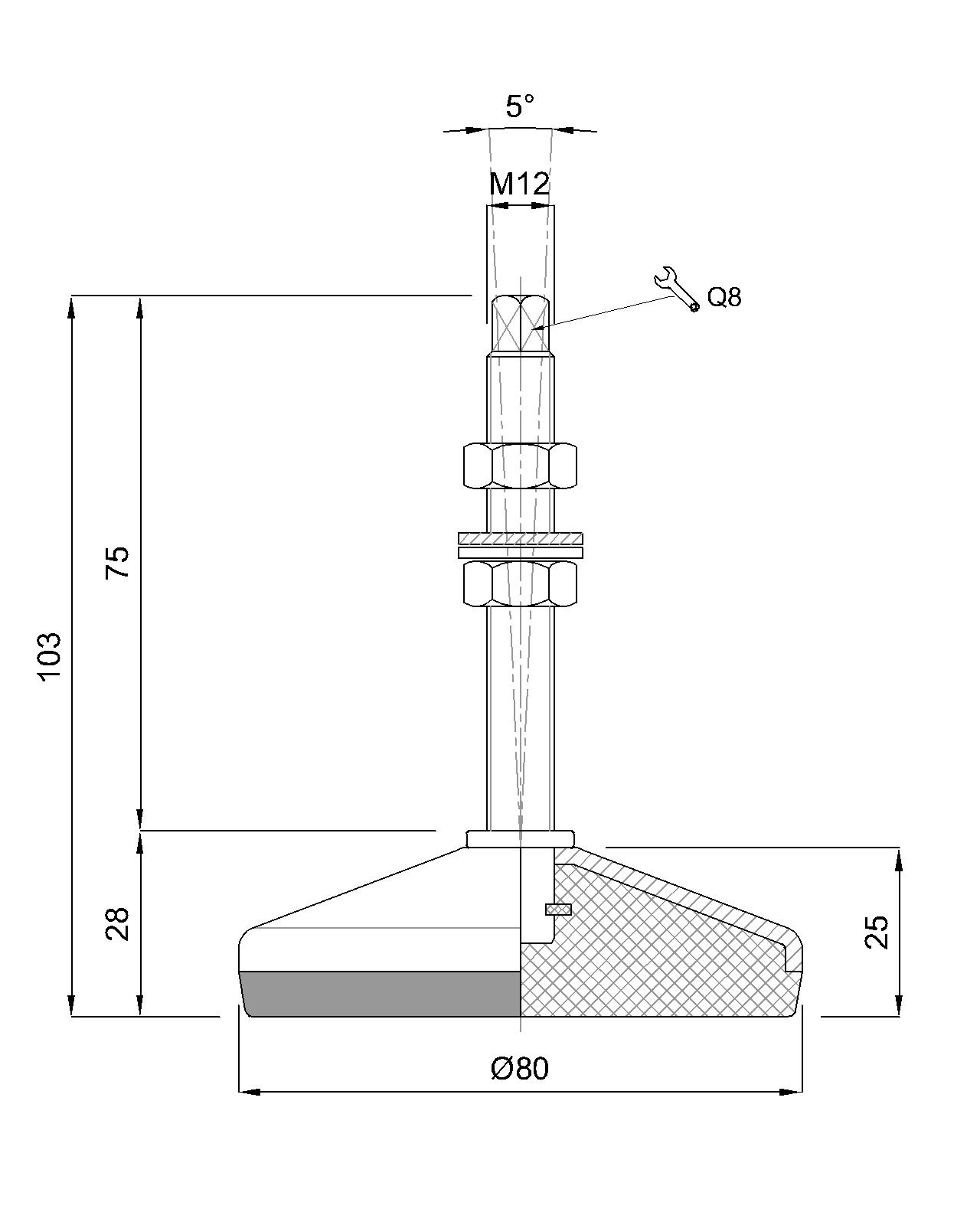 GIBLJIVI VIJAK M12x75/103 fi80