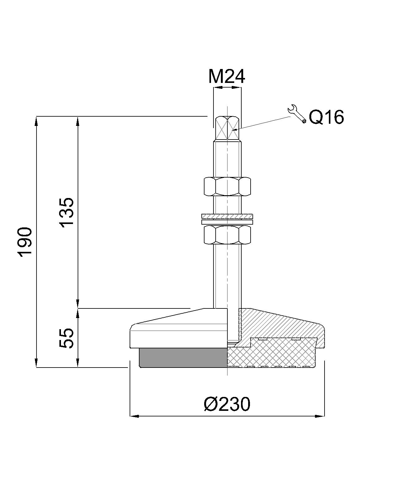 FIKSNI VIJAK M24x135/190 Zn
