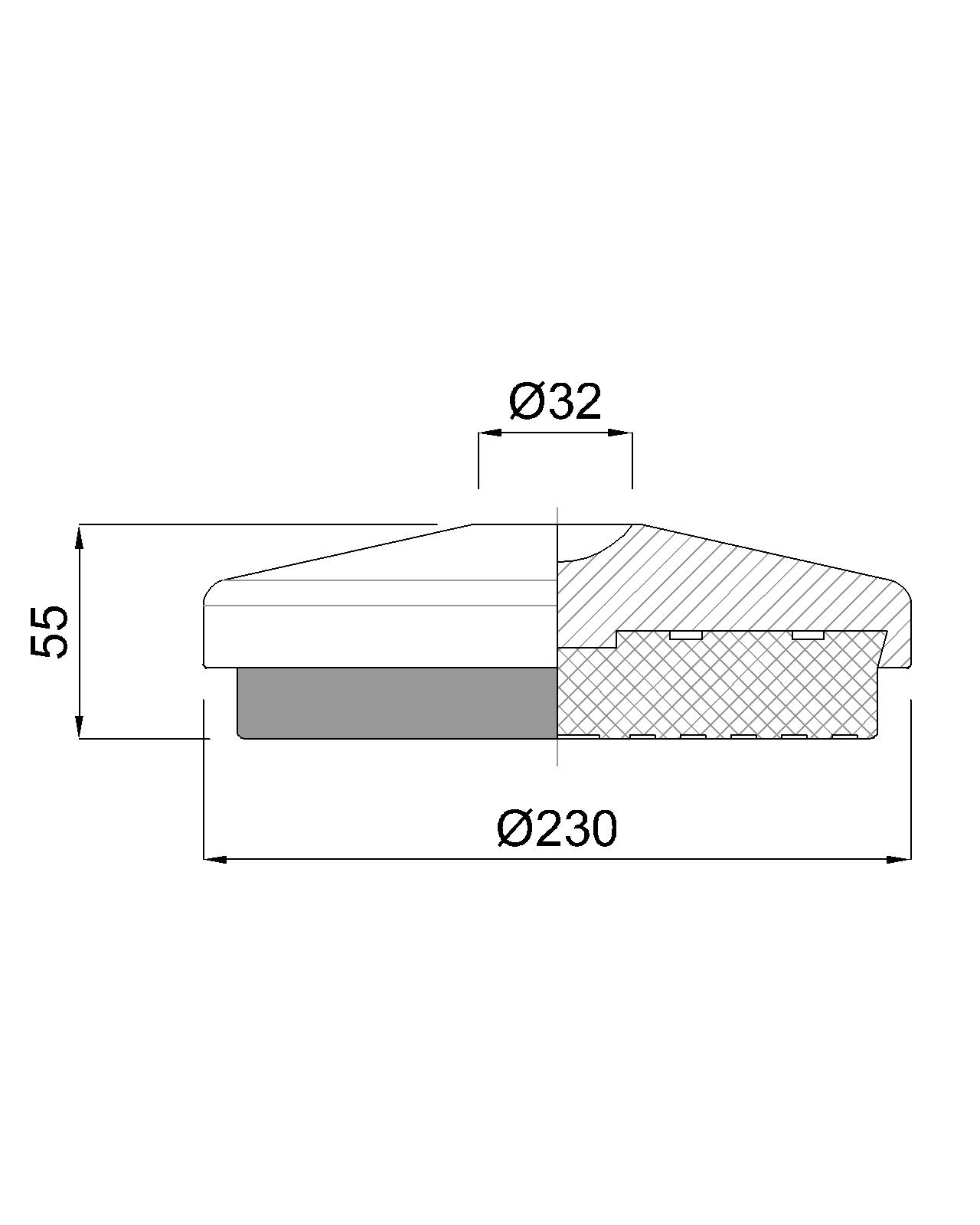 STOPALKA KOVINSKA fi 230x55mm
