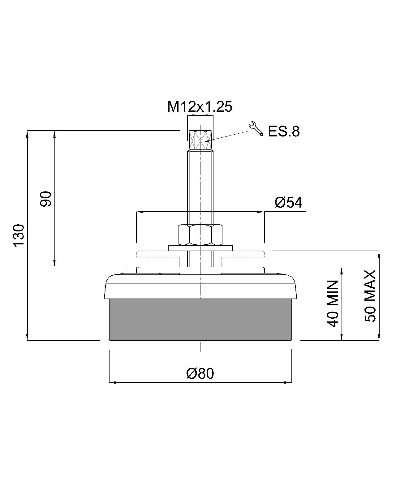 FIKSNI VIJAK M12x39/130 Zn