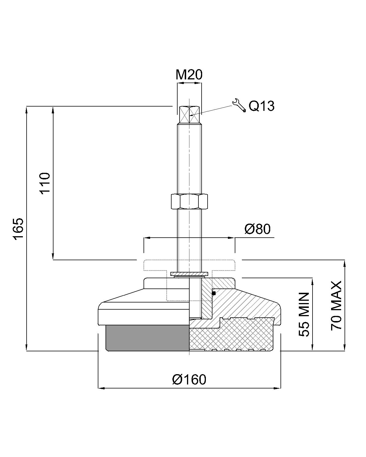 GIBLJIVI VIJAK M20x55/165 lak