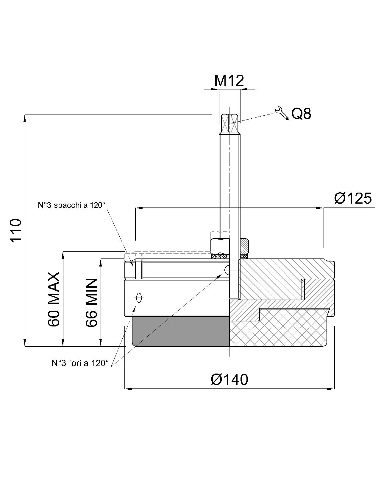 GIBLJIVI VIJAK M12x44/130 Zn