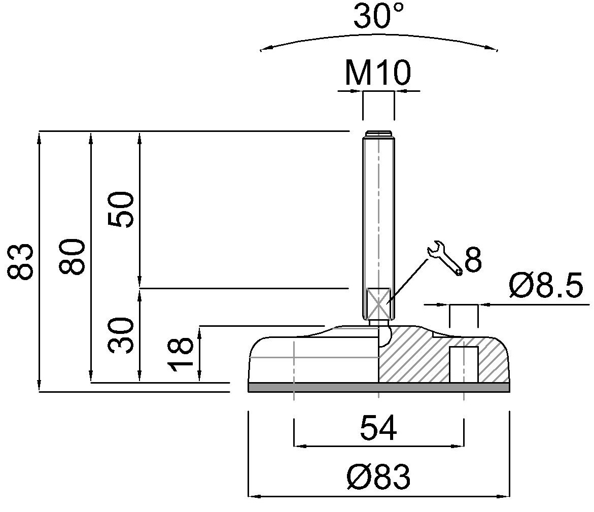 GIBLJIVI VIJAK INOX D=83mm, s protidrsno NBR podlogo