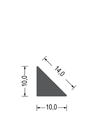 PROFIL TRIKOTNI 10mm EPDM črn