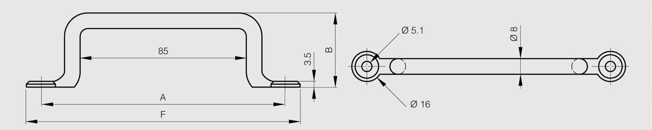 ROČAJ 125/140x38mm Zn