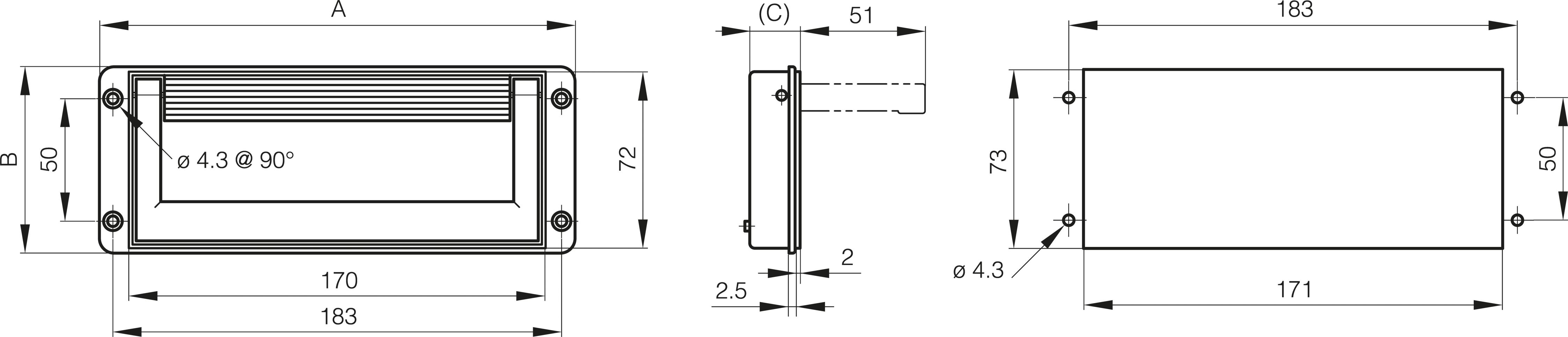 ROČAJ 194x76mm zamak