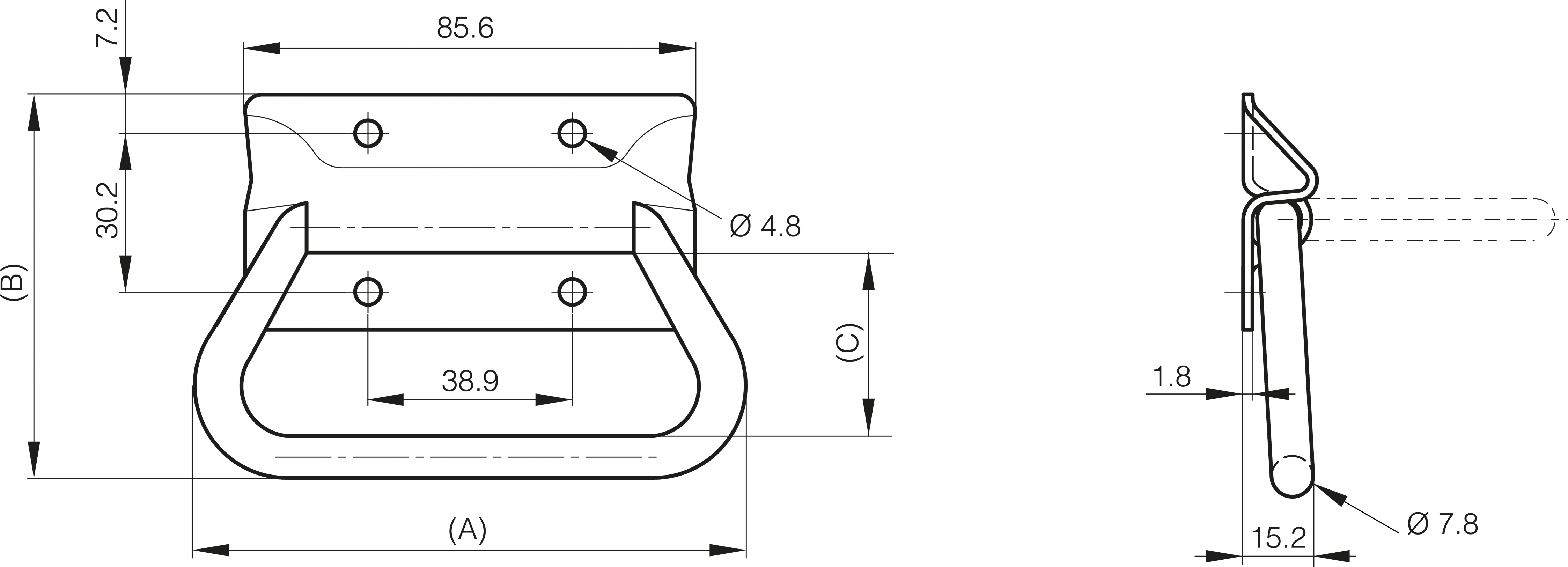 ROČAJ 104x73,7mm Zn