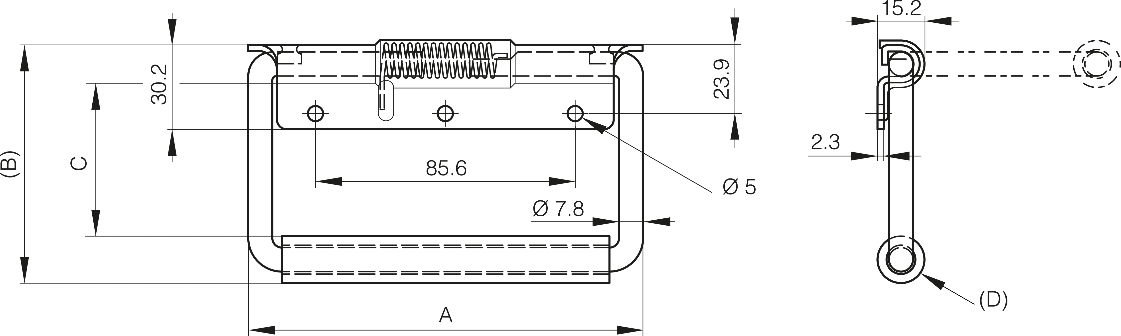 ROČAJ S PLOŠČO 114,3x81,3mm