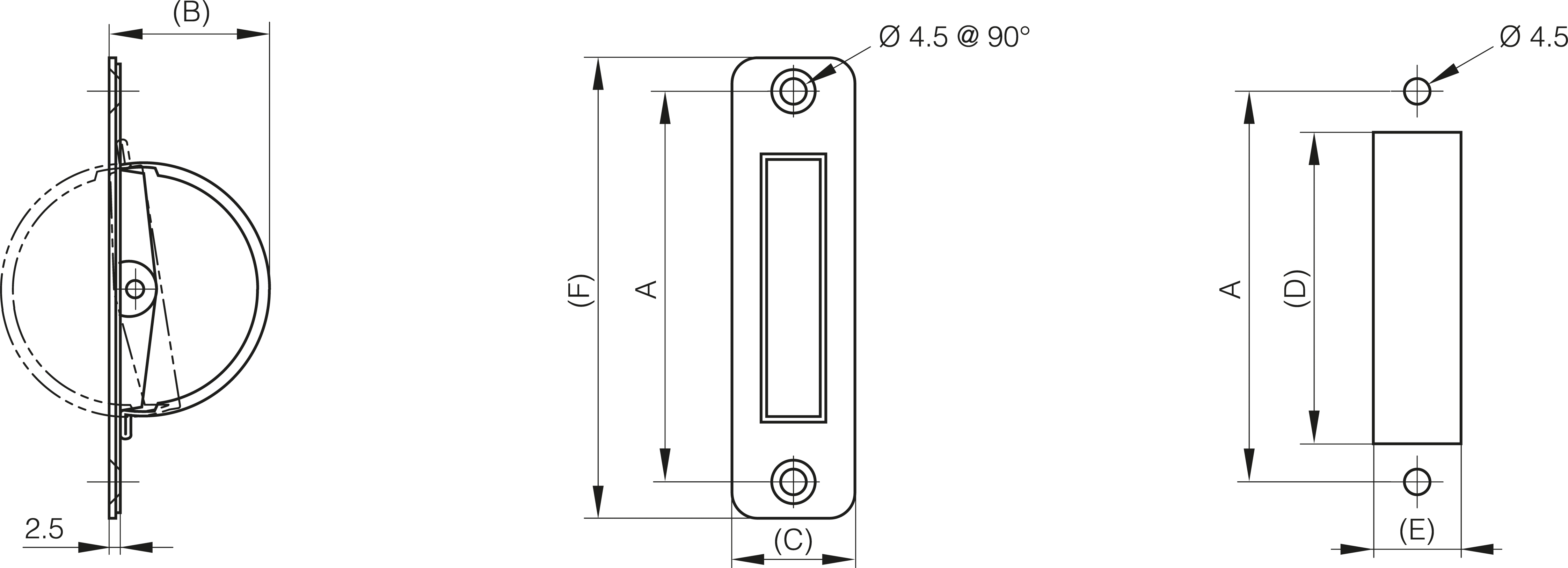 ROČAJ VGRADNI 76x90mm INOX