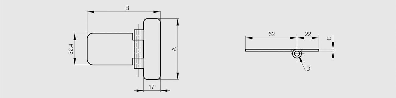 TEČAJ 62x74x2mm surov