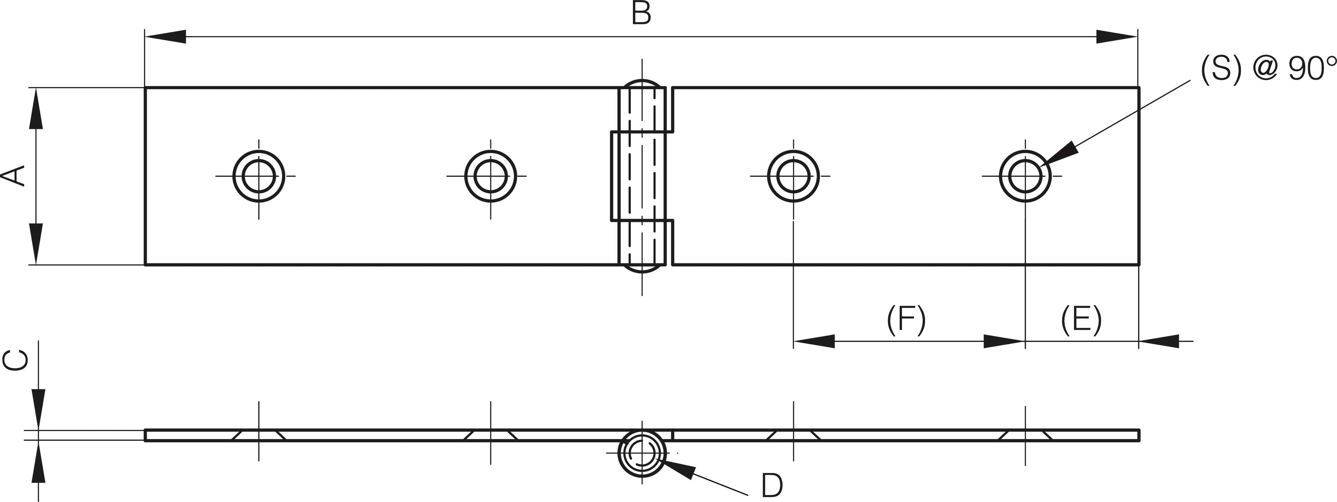 TEČAJ 30x140x2,5x6mm surovi