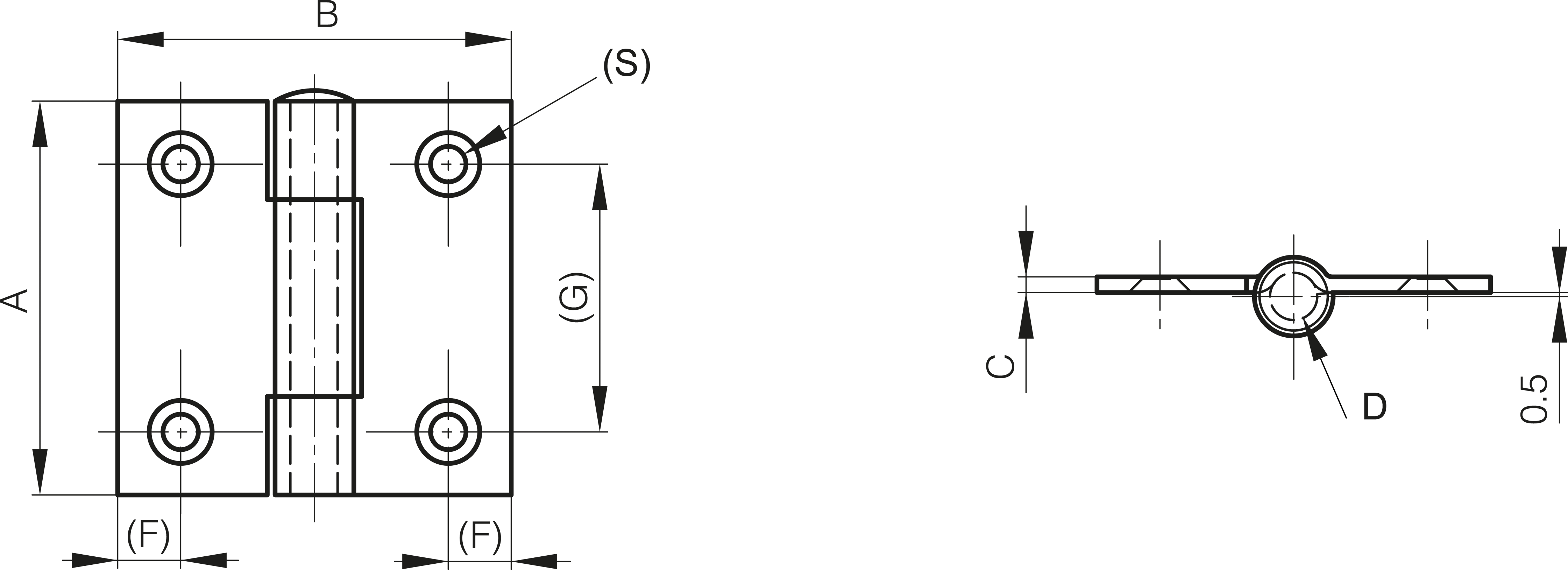 TEČAJ 50x50x2mm INOX