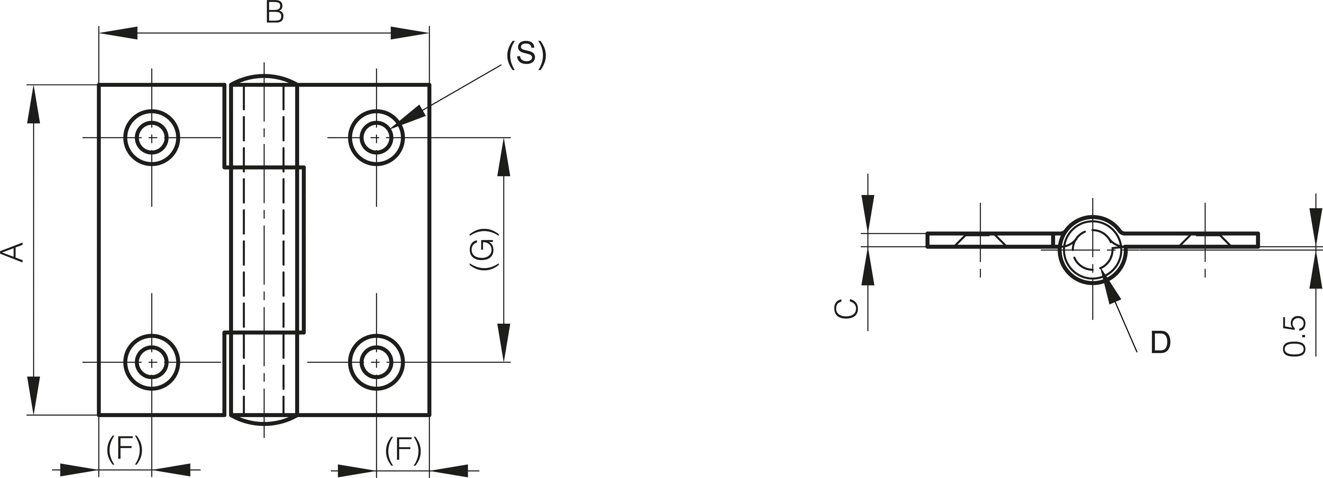 TEČAJ 50x50x2mm INOX 304