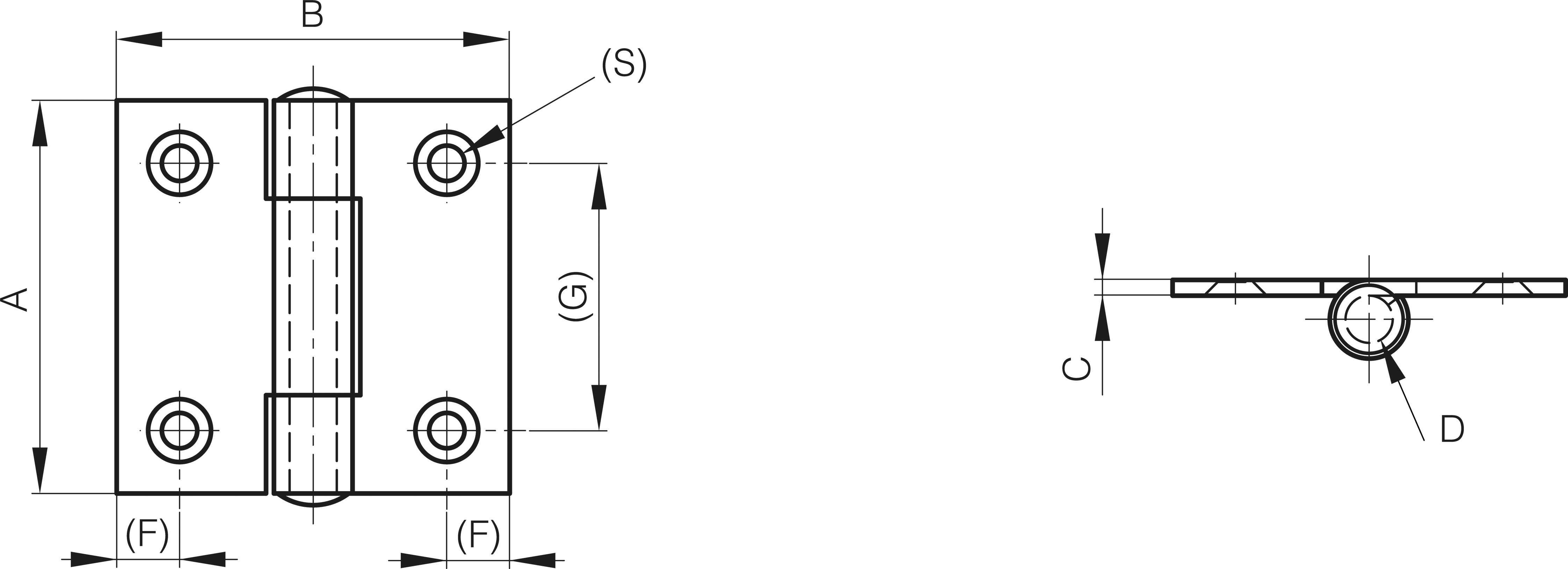 TEČAJ 60x60x2mm INOX 316L