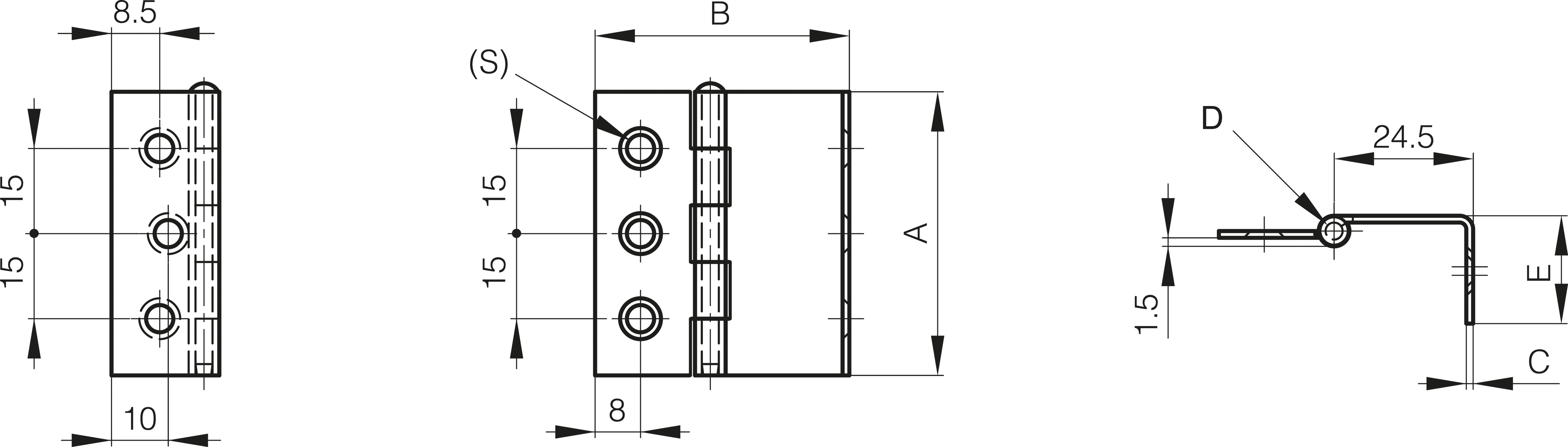 TEČAJ NOTRANJI 50x20,3x1,2mm X