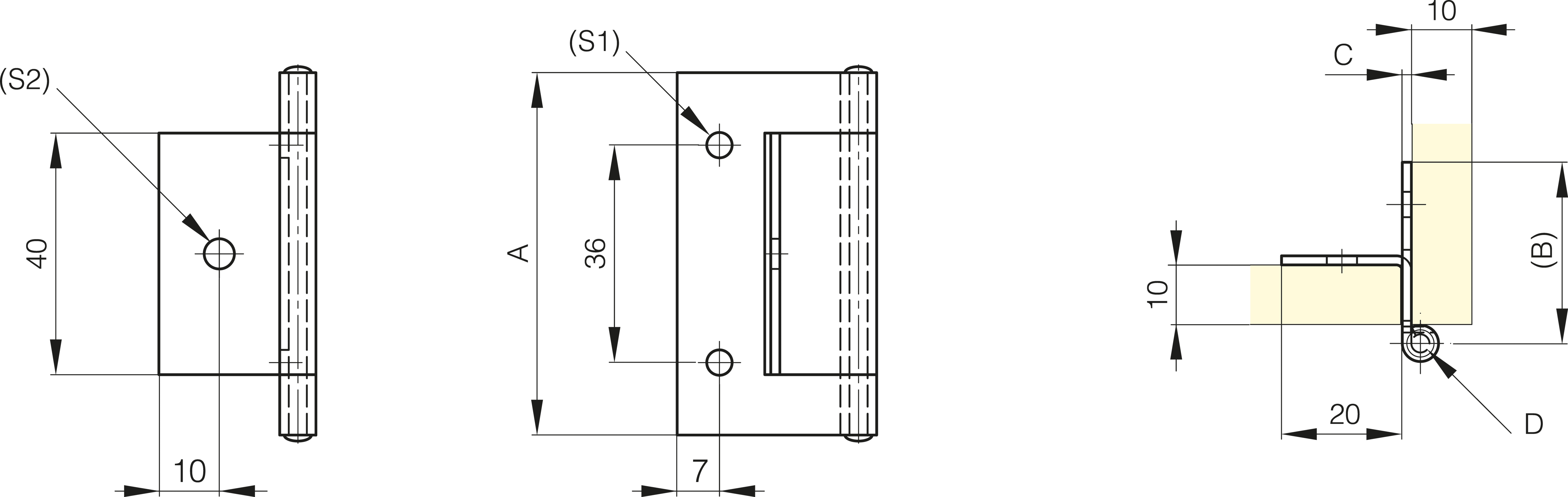 TEČAJ 60x30x20mm INOX