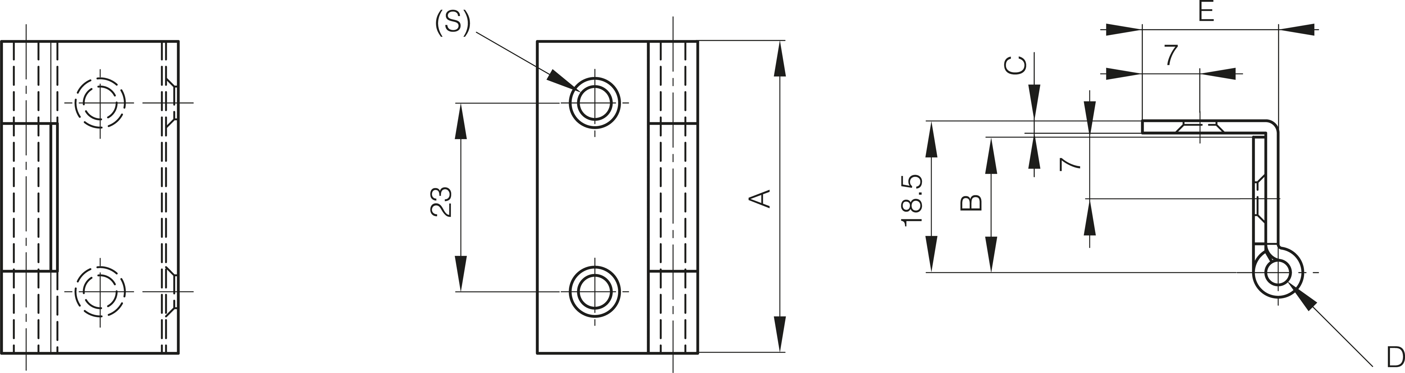 TEČAJ 38x16,5/18,5mm krom