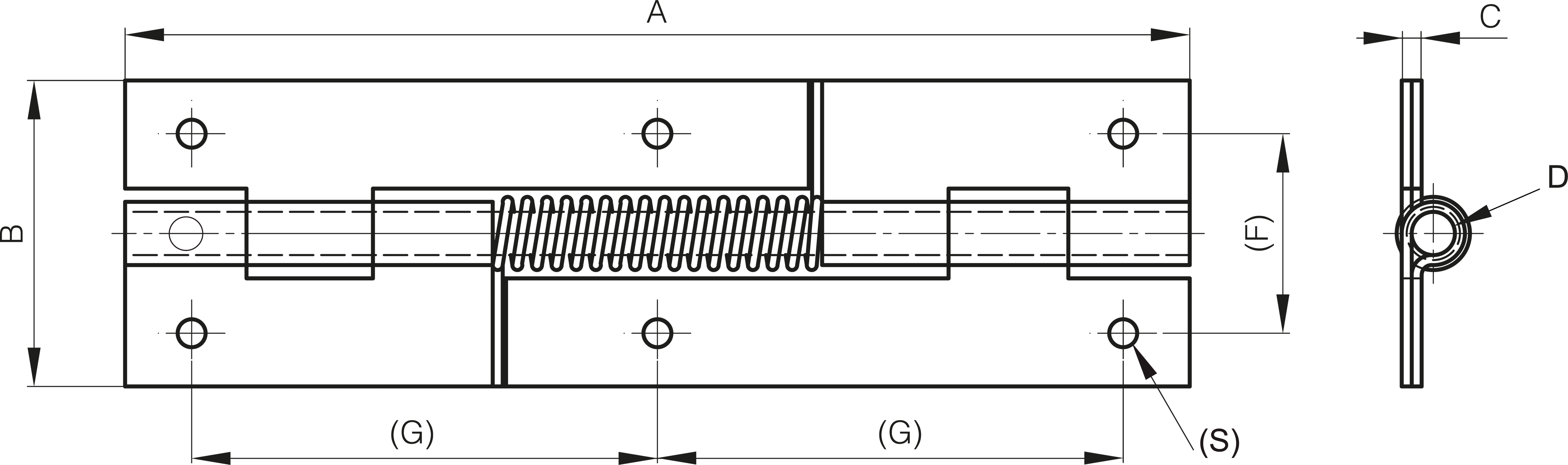 TEČAJ VZMETNI 160x46mm surovi