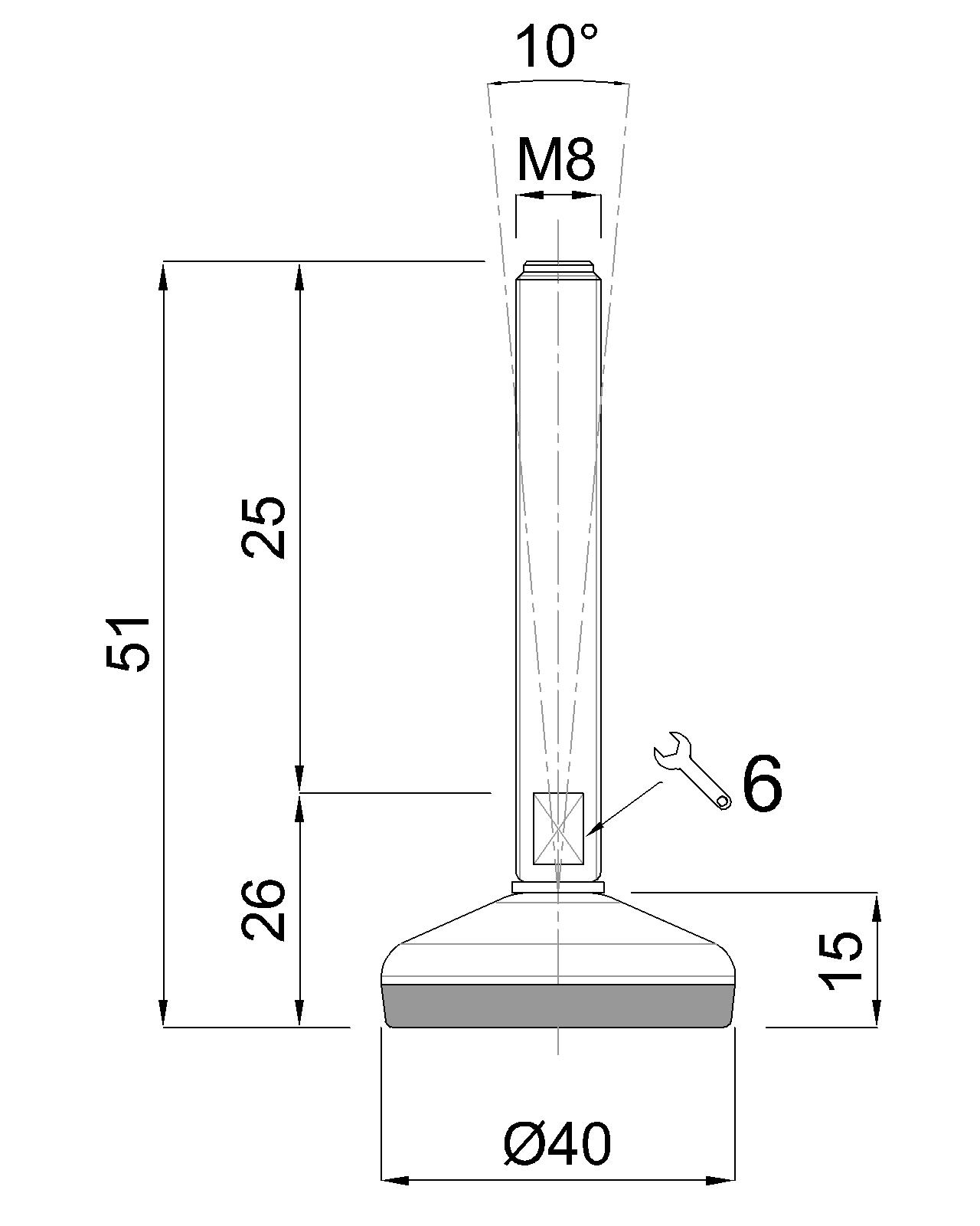 GIBLJIV VIJAK M8x25/51mm VA