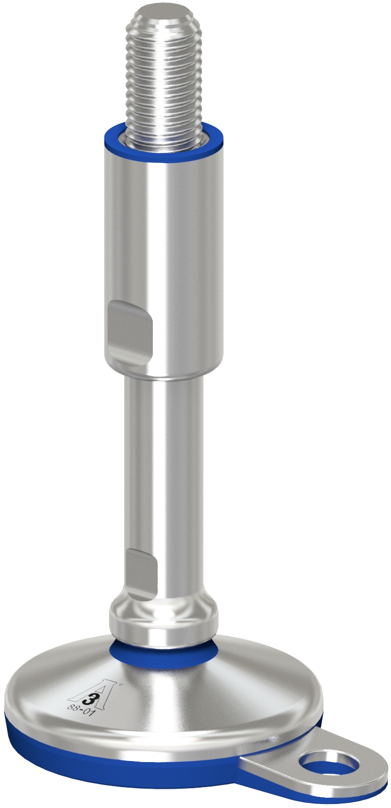 GIBLJIVI VIJAK INOX 3A D=100mm z ušesom, s protidrsno NBR podlogo