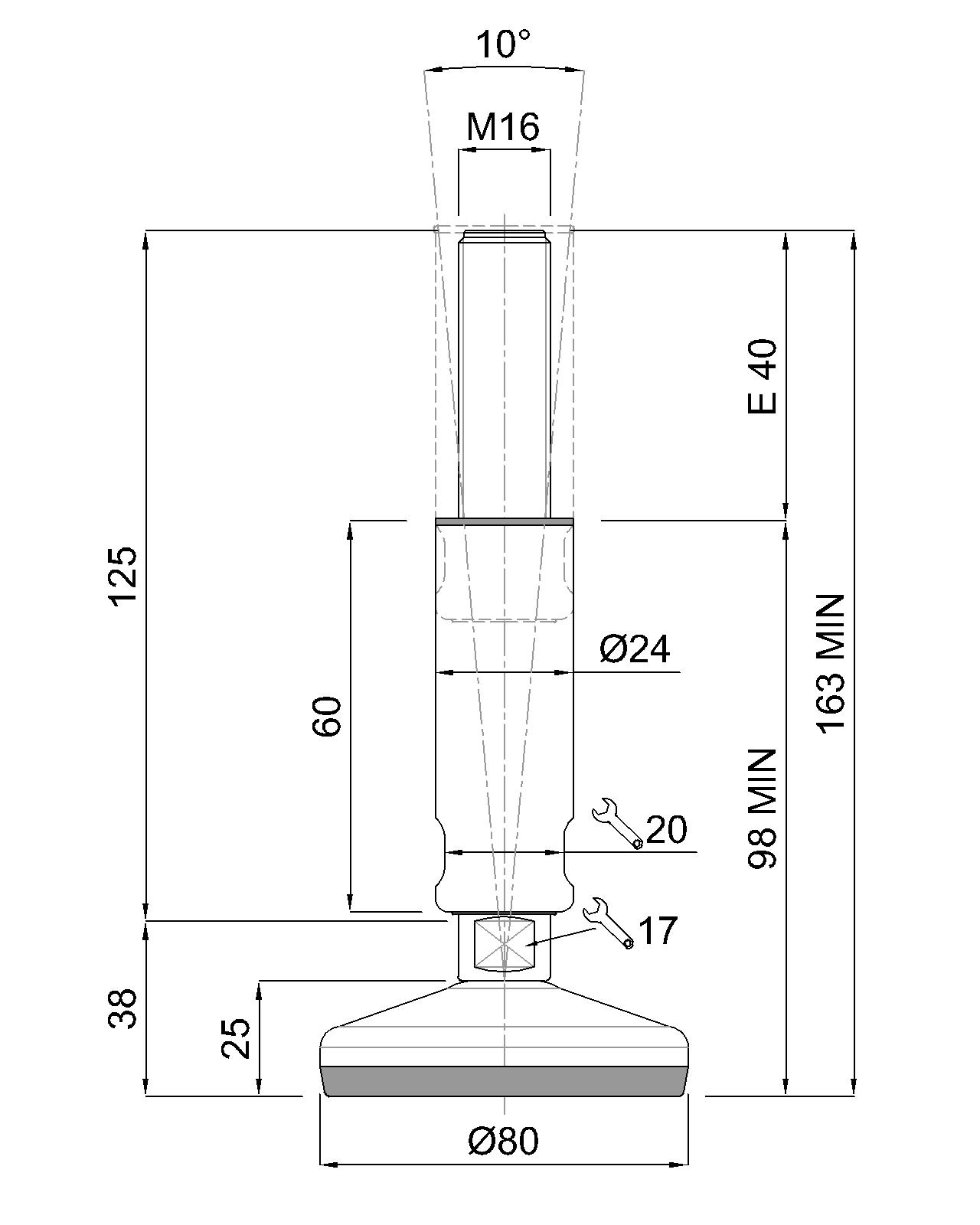 GIBLJIVI VIJAK INOX FDA D=80mm, s protidrsno NBR podlogo