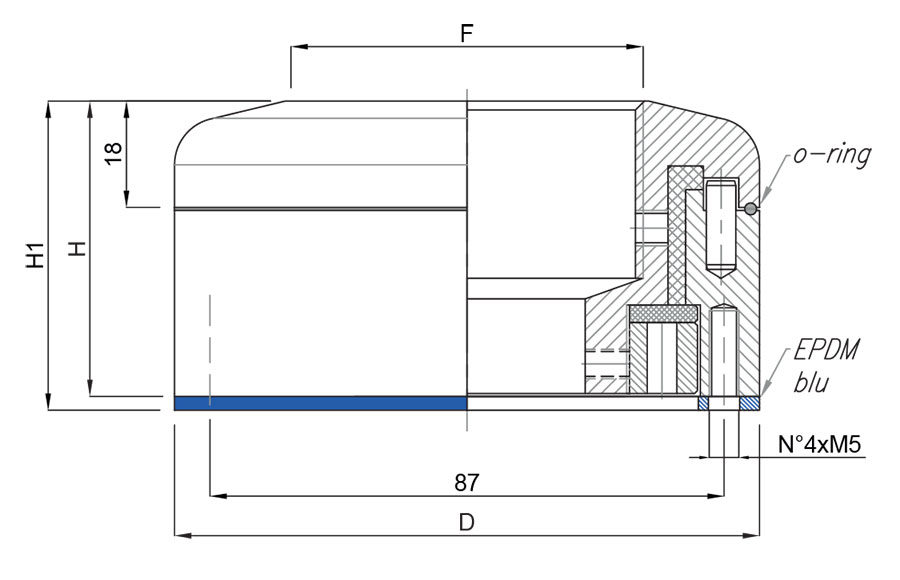 NOSILEC VRTLJIVI INOX FDA, z EPDM tesnilom