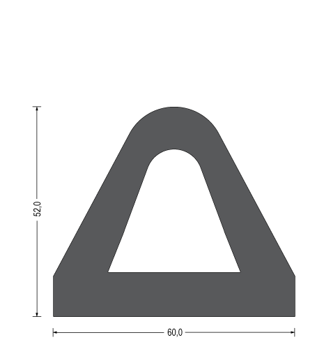 GUMI PROFIL 60x52mm EPDM