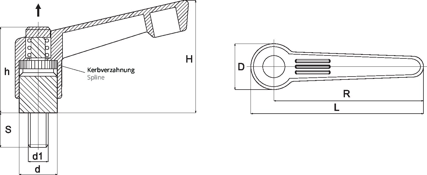 ZATEZNA ROČICA M6x20mm PA črna