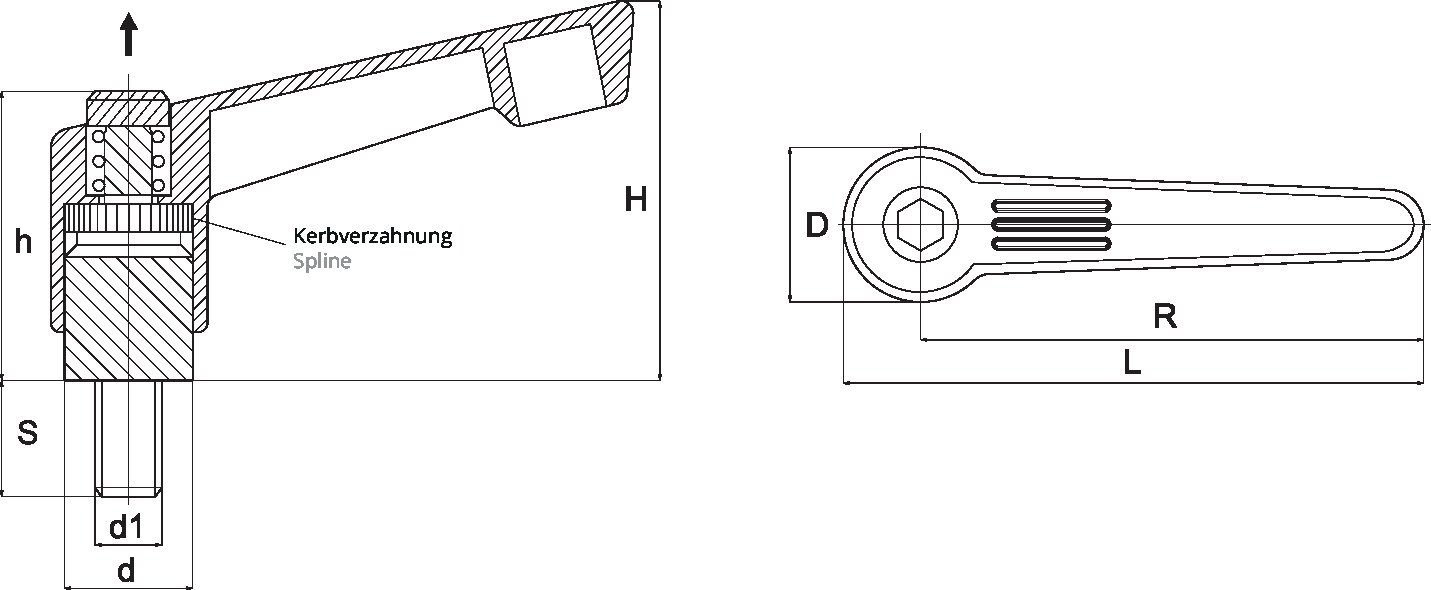 ZATEZNA ROČICA M6x30mm PA črna