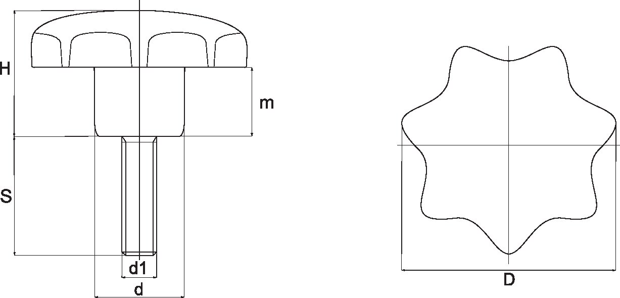 ZVEZDASTI ROČAJ M8x20mm PA črn