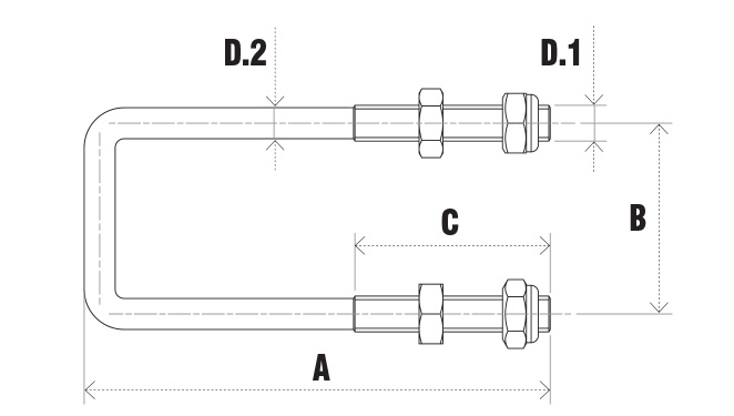 U-VIJAK M6x155,2mm inox